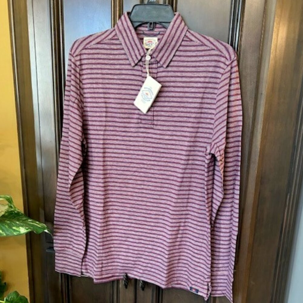 Faherty Polo FRM-FREMONT Stripe Movement Stretch Long Sleeve Polo Shirt